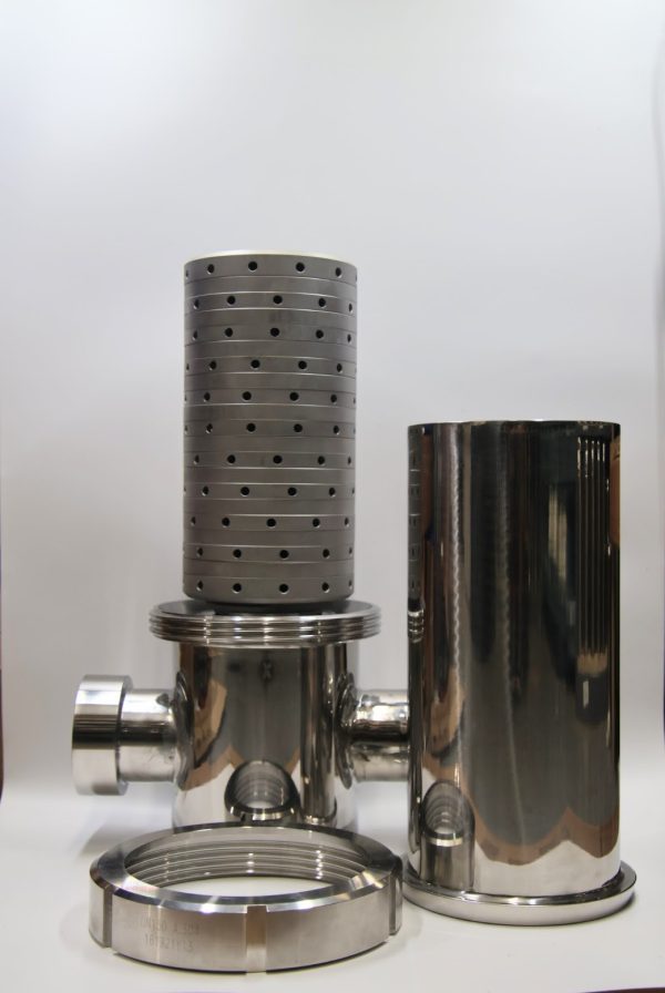 140 mm 20 Layer Sterile Air and Gas Filter with 2 inch FNPT connections.