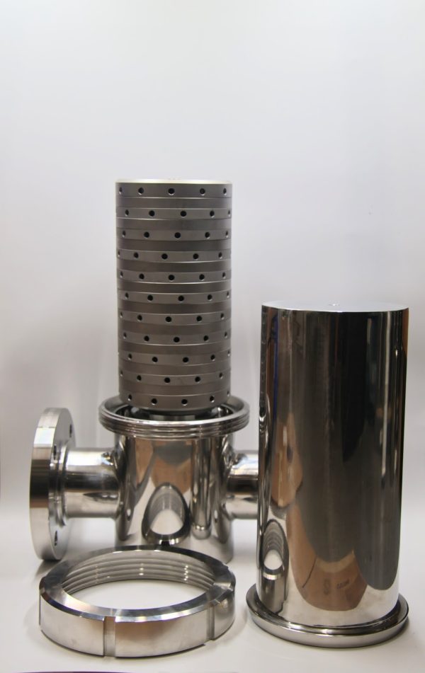 140 mm 20 Layer Sterile Air and Gas Filter with 3 inch 150 lb Flange connections.
