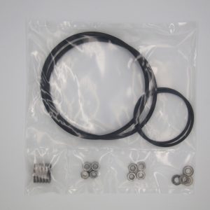 SPK-140, Spare Parts Kit for 140 mm Filter. Kit includes four 13 mm bolts, two 13 mm locking bolts, two 13 mm washers, two 75 KG compression springs, two 3″ Black EPDM O-rings, and two Housing Gaskets.