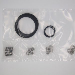 SPK-060, Spare Parts Kit for 60 mm Filter. Kit includes four 13 mm bolts, two 13 mm locking bolts, two 13 mm washers, two 75 KG compression springs, two 1″ Black EPDM O-rings, and two EPDM Housing Gaskets.